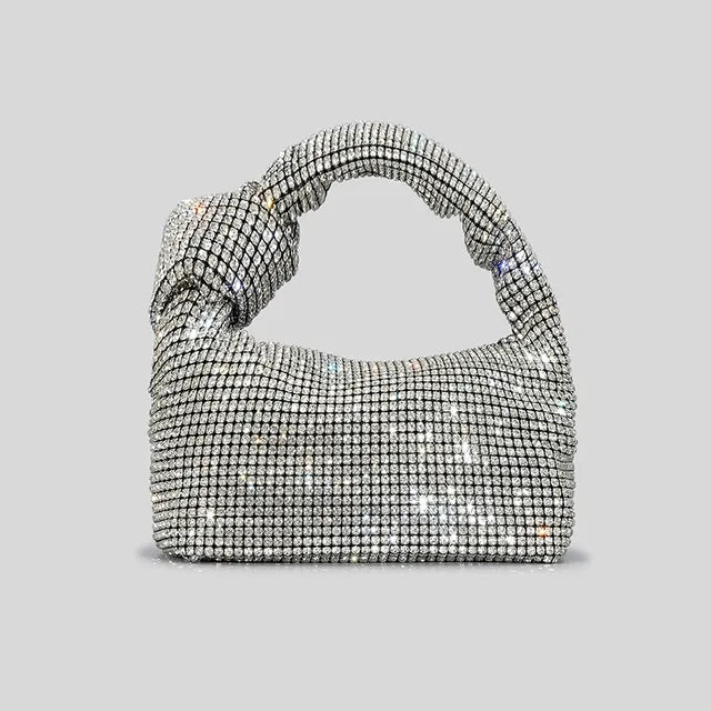 Luxury Crystal Knot Handle Evening Bag