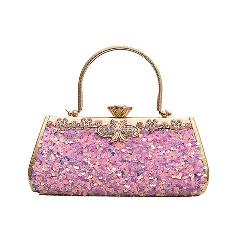 Luxury Sequin Crystal Evening Clutch Bag