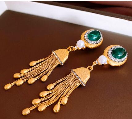 Boucles d'oreilles pendantes à pampilles en perles de luxe pour femmes