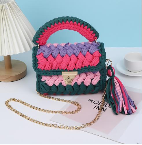 Colorful Hand-Woven Crossbody Bag for Women