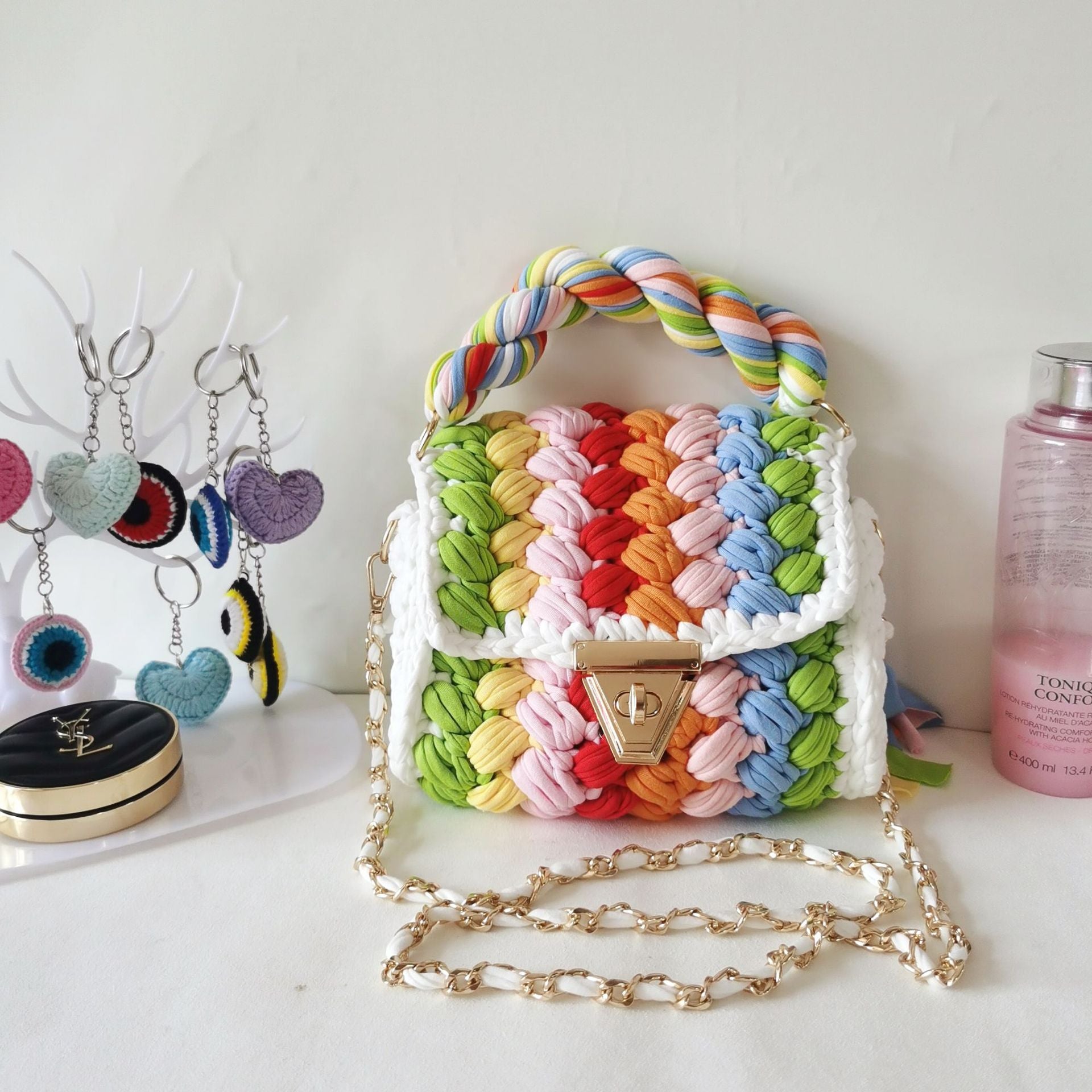 Colorful Hand-Woven Crossbody Bag for Women
