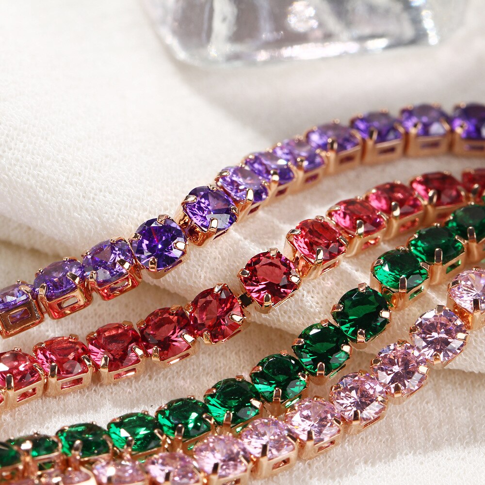 Bracelet tennis de luxe en oxyde de zirconium 4mm