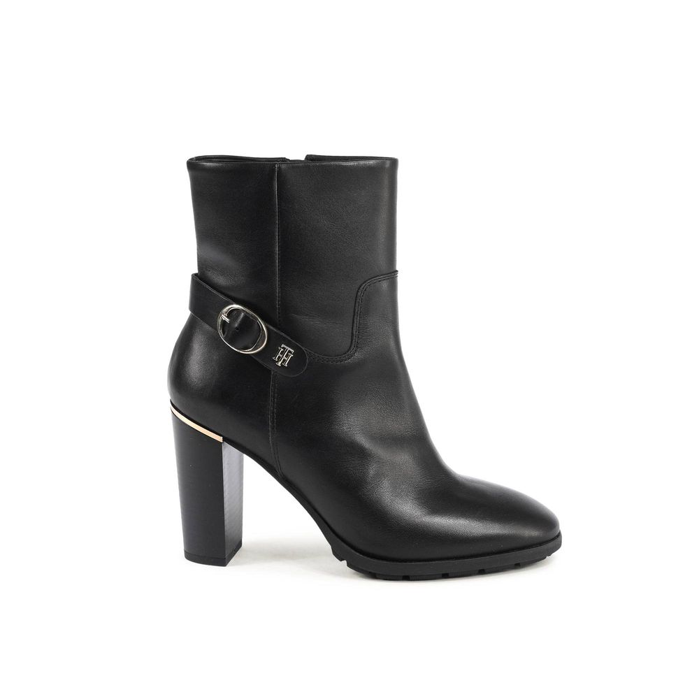 Tommy Hilfiger Women's Black Leather Ankle Boots