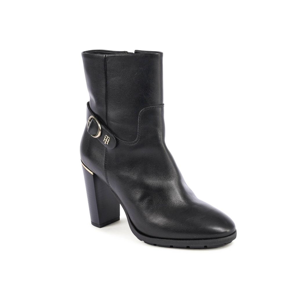 Tommy Hilfiger Women's Black Leather Ankle Boots