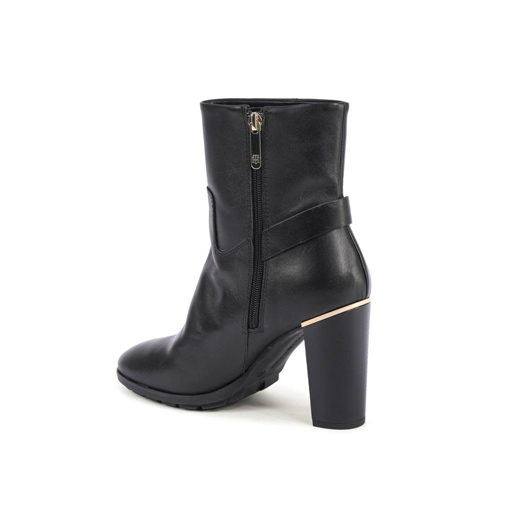 Tommy Hilfiger Women's Black Leather Ankle Boots