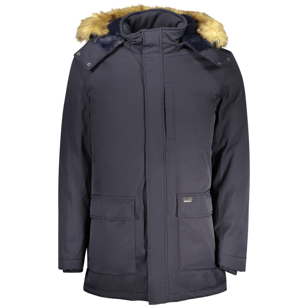 Guess Jeans Men's Blue Polyester Parka