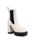 White Leather Ankle Boots