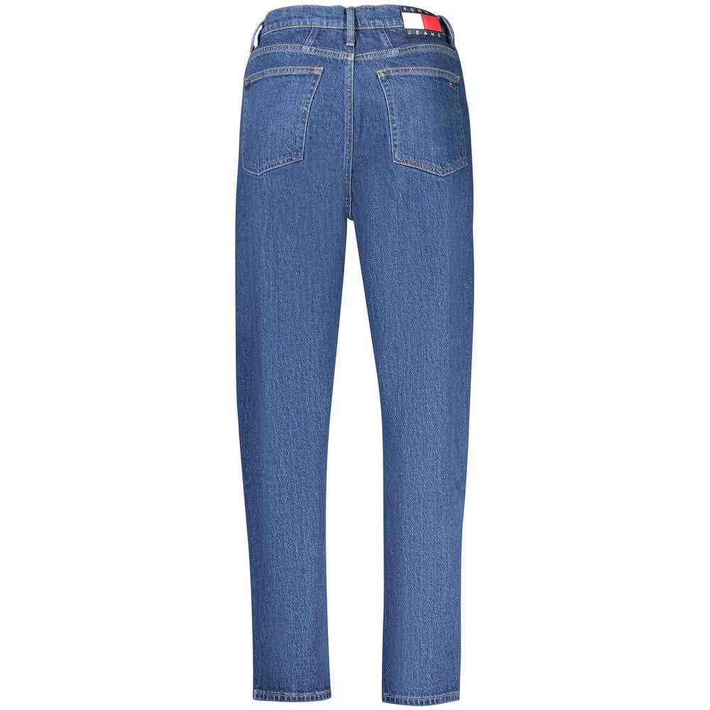 Tommy Hilfiger Women's Blue Cotton Mom Jeans