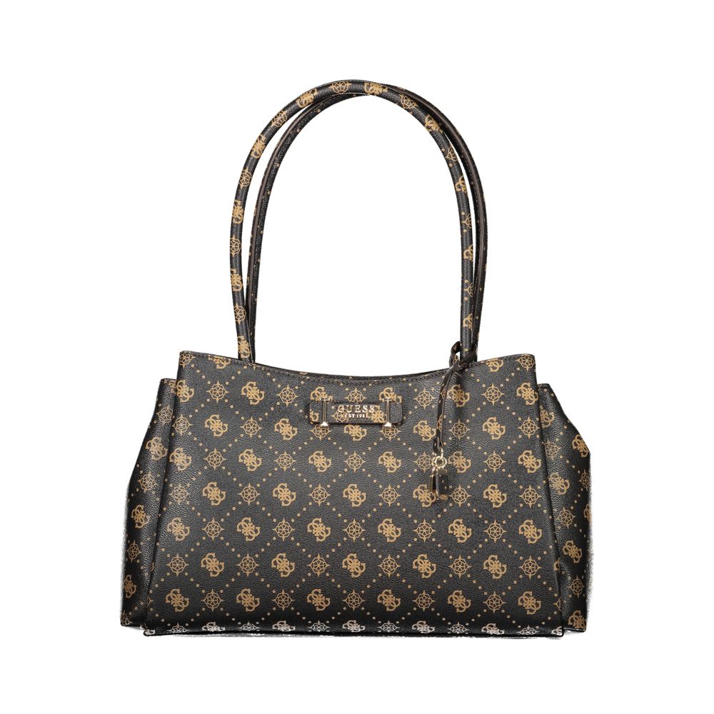 Guess Carrie Logo Brown Shoulder Bag for Women | Guess Borsa a spalla marrone