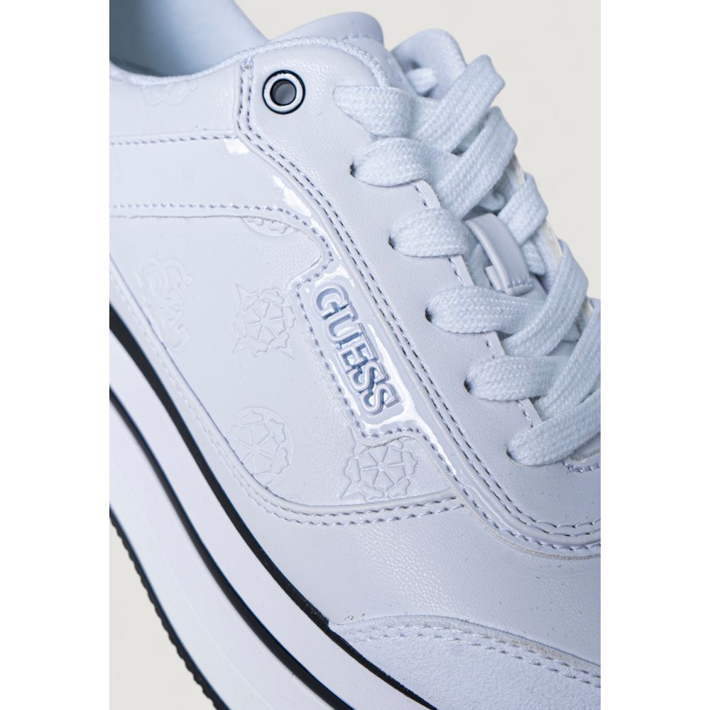 Guess Women's White Polyester Platform Sneakers