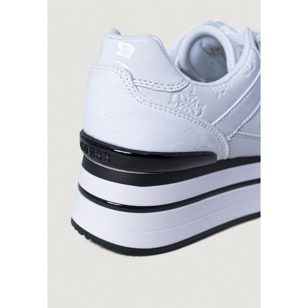 Guess Women's White Polyester Platform Sneakers