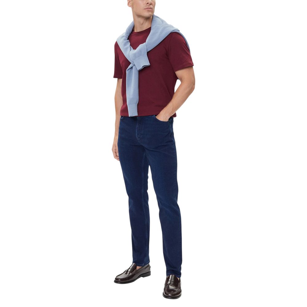 Tommy Hilfiger Men's Blue Cotton Relaxed-Fit Jeans