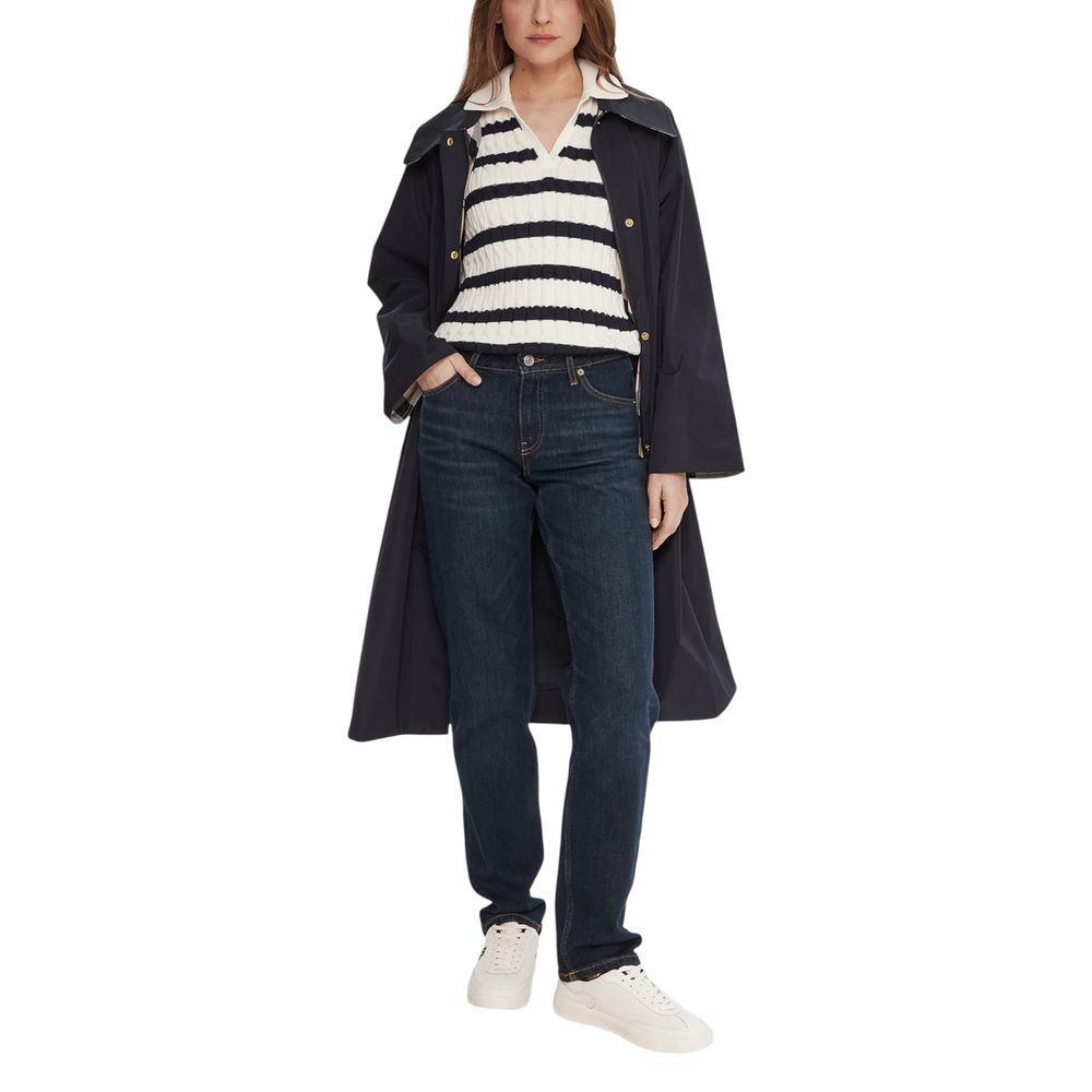 Tommy Hilfiger Women's Blue Cotton Mom Jeans