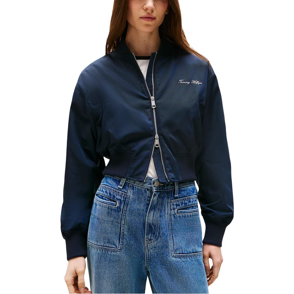 Tommy Hilfiger Women's Blue Polyester Bomber Jacket