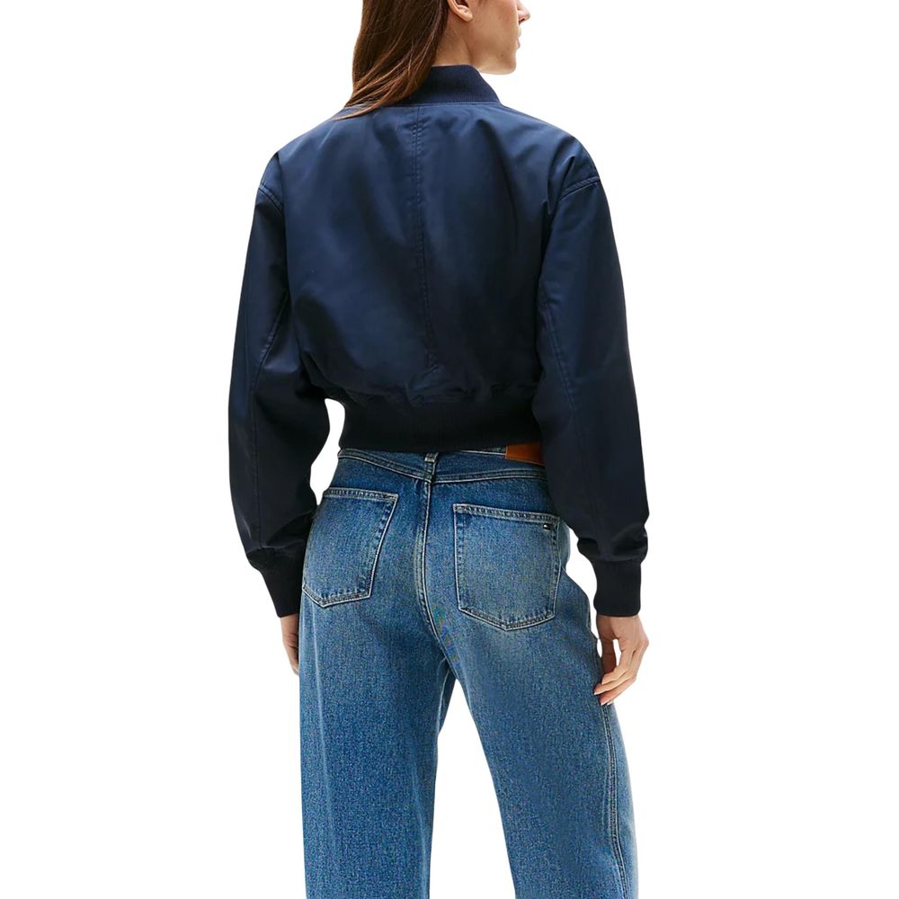 Tommy Hilfiger Women's Blue Polyester Bomber Jacket