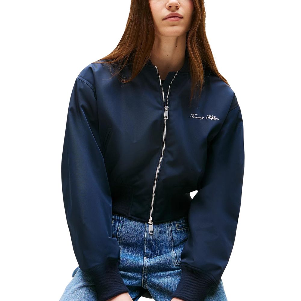 Tommy Hilfiger Women's Blue Polyester Bomber Jacket