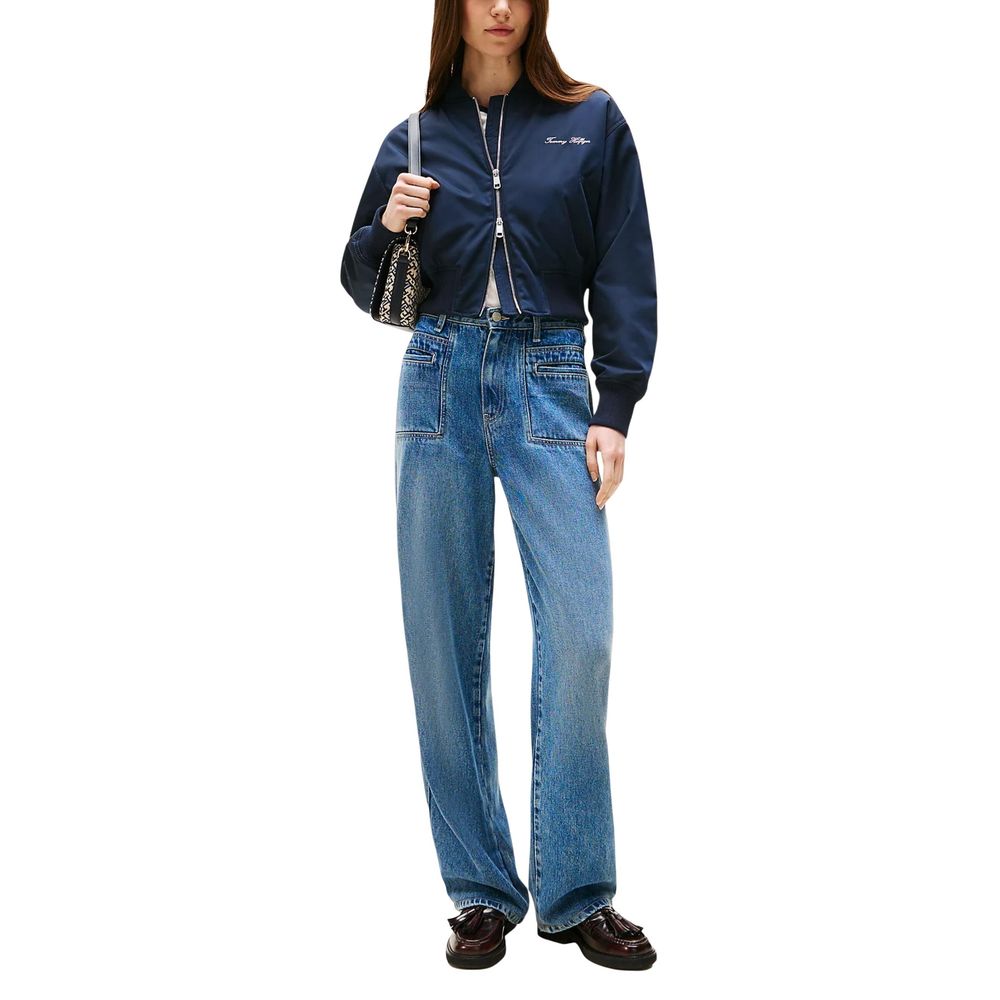Tommy Hilfiger Women's Blue Polyester Bomber Jacket