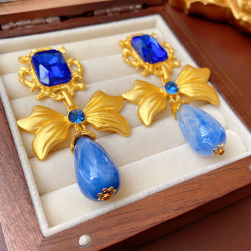 Luxury Bow Water Drop Earrings for Women