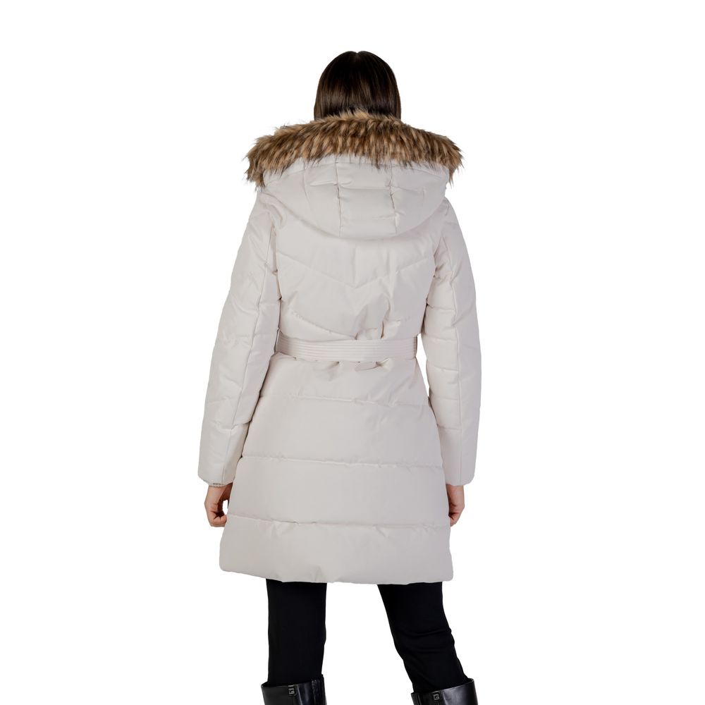 Guess Women's Cream Polyester Coat