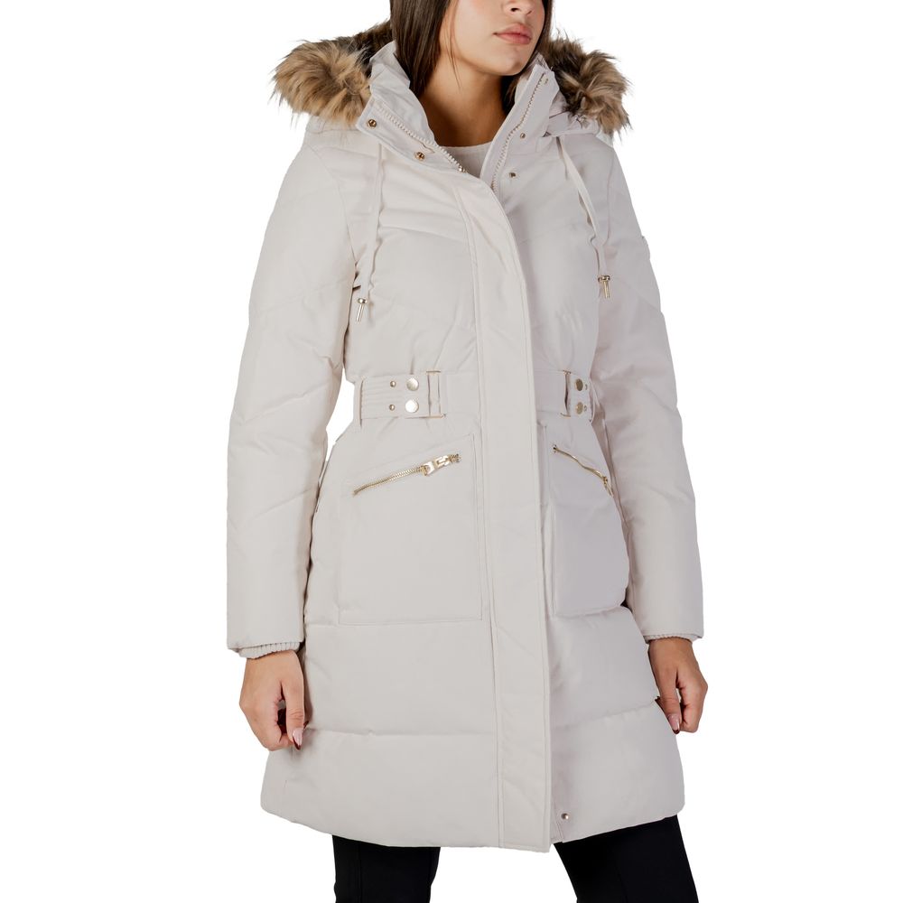 Guess Women's Cream Polyester Coat