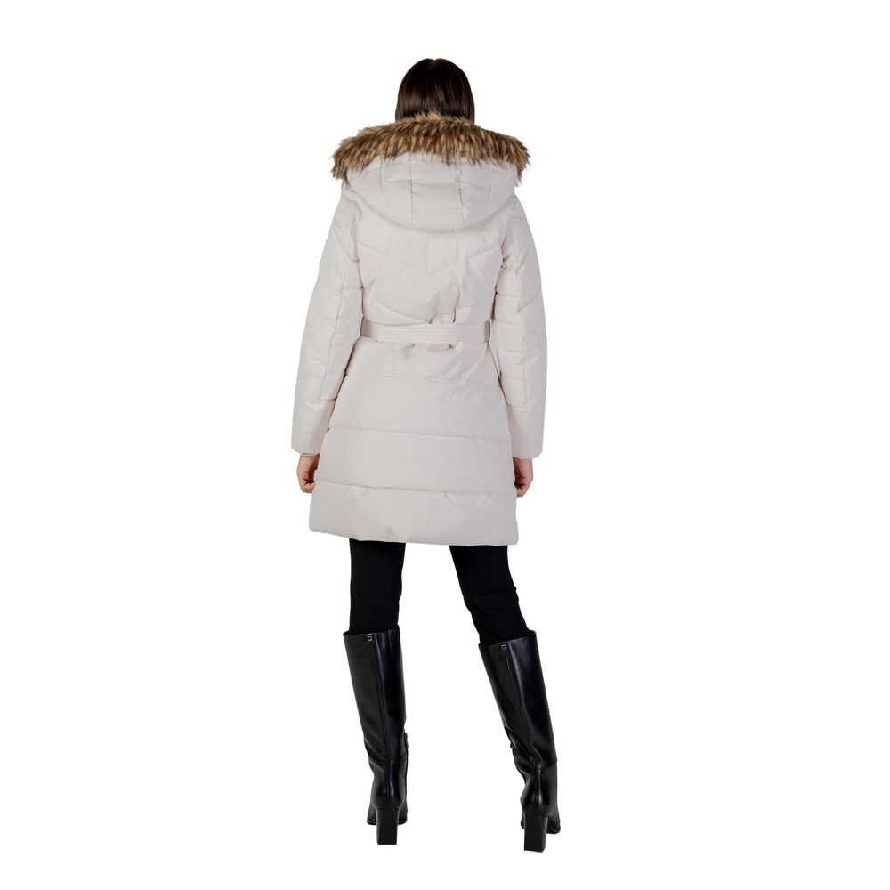 Guess Women's Cream Polyester Coat