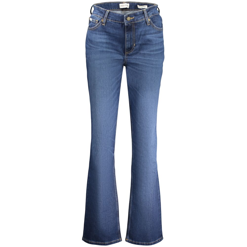 Guess Jeans Women's Blue Cotton Straight-Leg Jeans