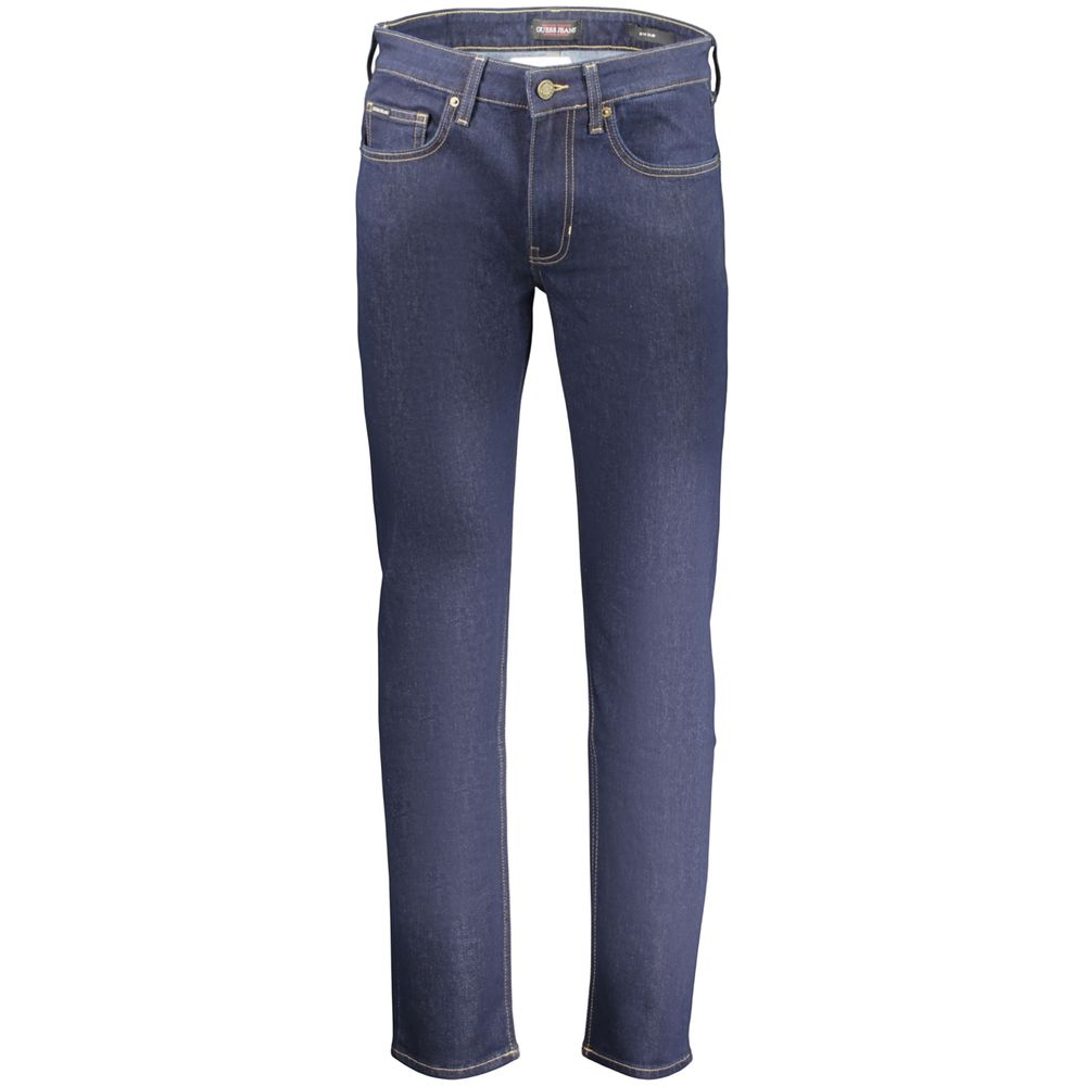Guess Jeans Men's Blue Cotton Slim-Fit Jeans