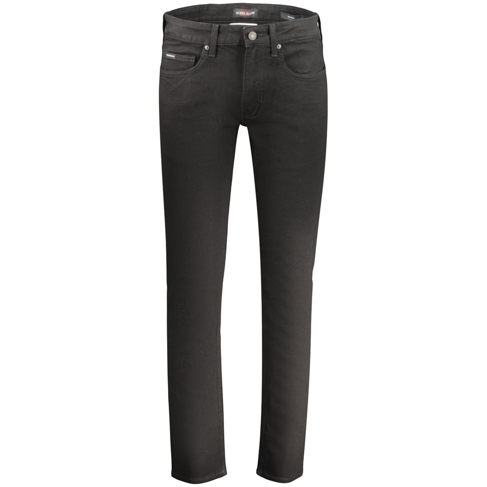 Guess Jeans Men's Black Cotton Slim-Fit Jeans