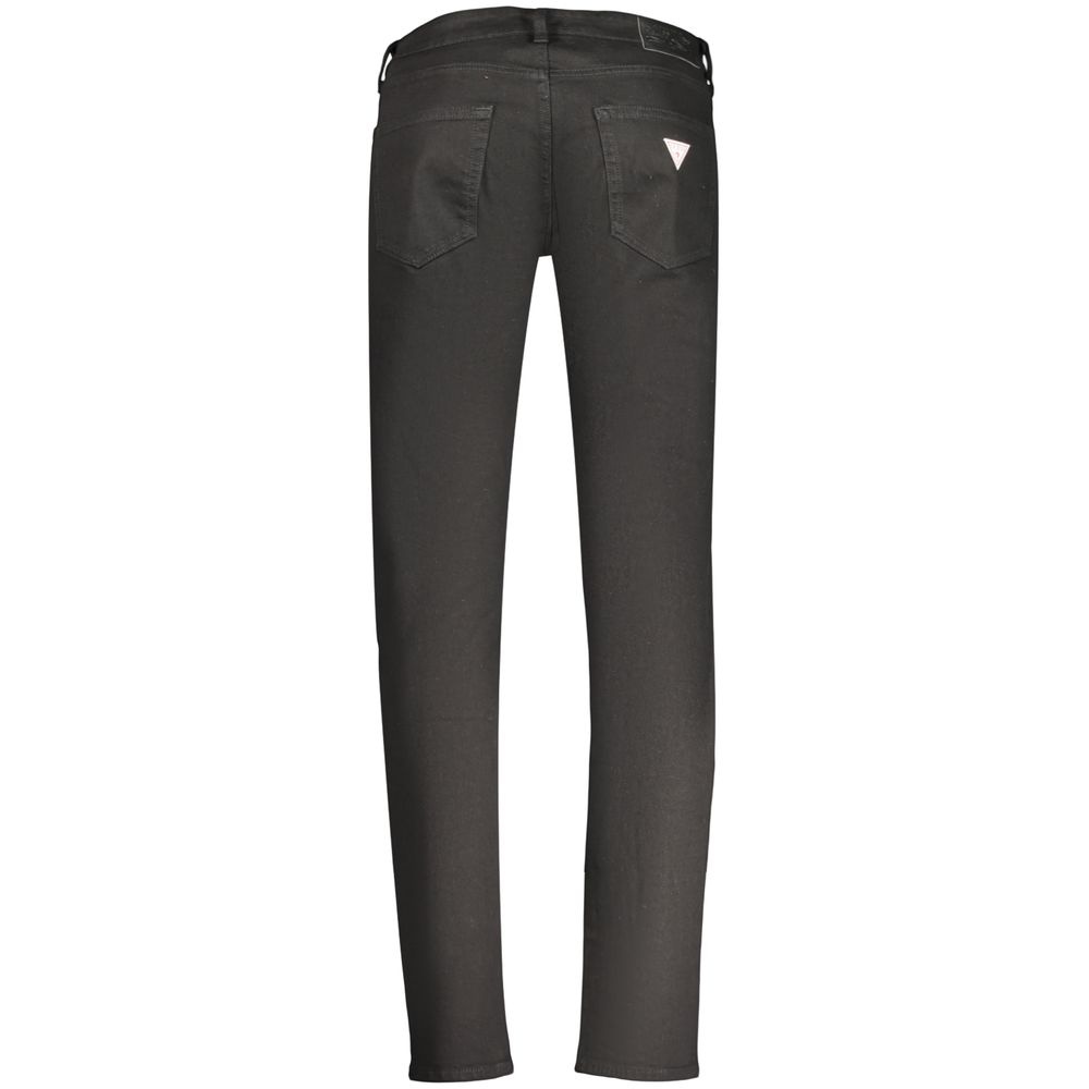 Guess Jeans Men's Black Cotton Slim-Fit Jeans