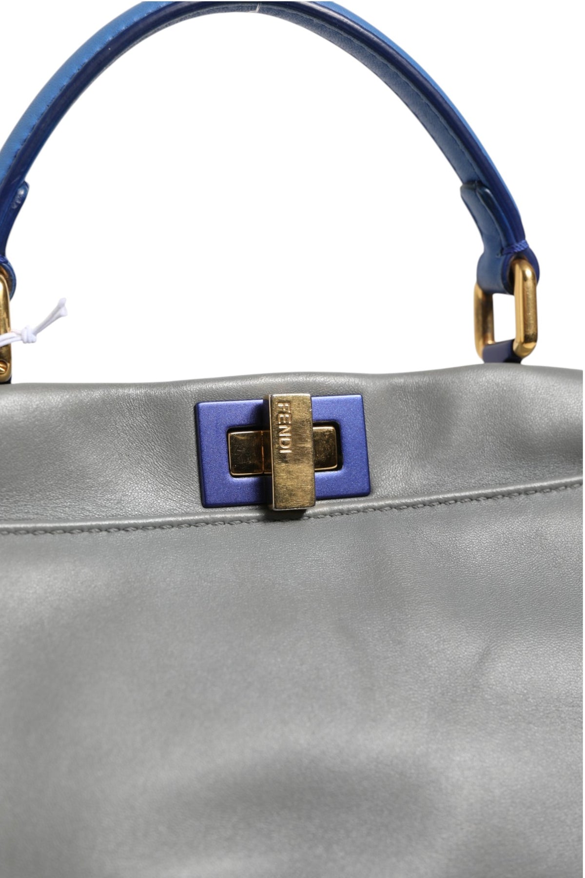 Fendi Women's Mini Peekaboo Blue & Grey Shoulder Bag – Pre-Owned