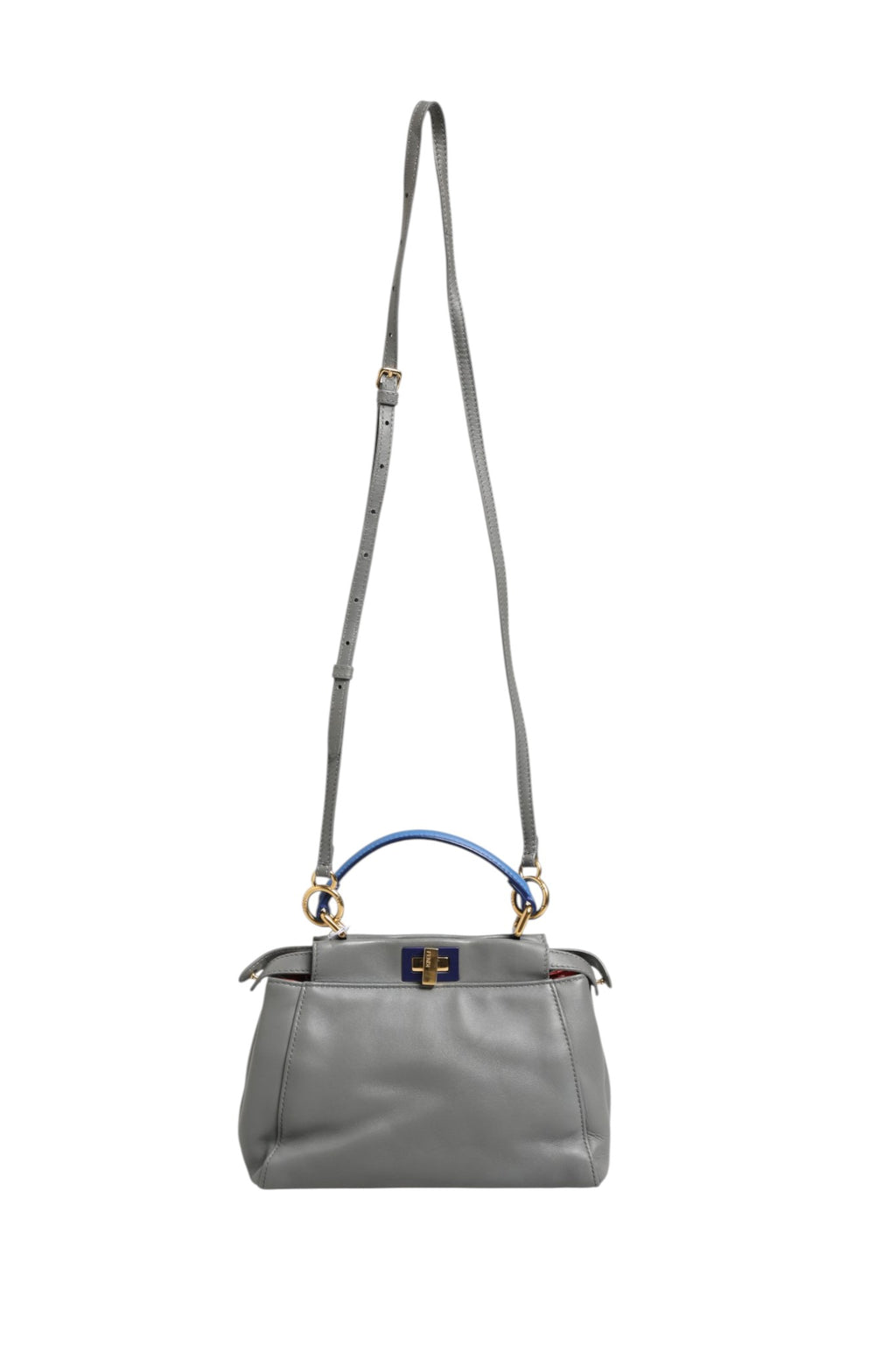 Fendi Women's Mini Peekaboo Blue & Grey Shoulder Bag – Pre-Owned