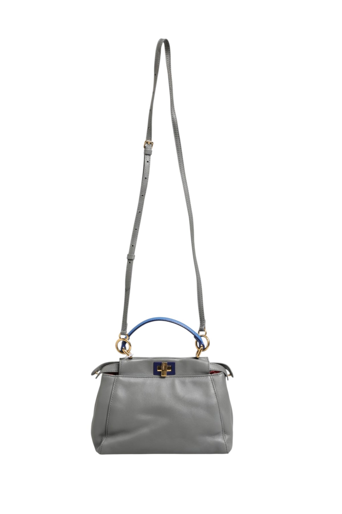 Fendi Women's Mini Peekaboo Blue & Grey Shoulder Bag – Pre-Owned
