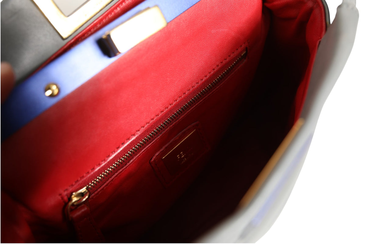 Fendi Women's Mini Peekaboo Blue & Grey Shoulder Bag – Pre-Owned