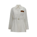 Fendi Women's White Cotton Full-Length Jacket
