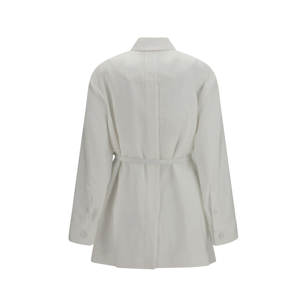 Fendi Women's White Cotton Full-Length Jacket