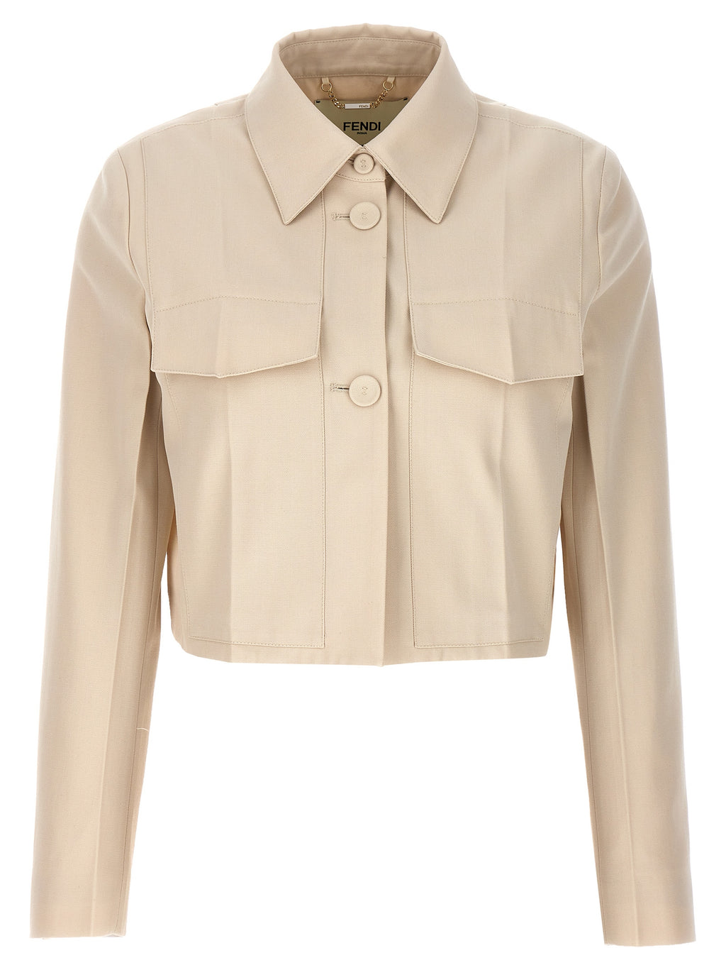 Fendi Women's Beige Wool Full-Length Jacket