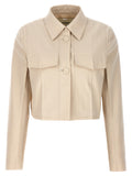 Fendi Women's Beige Wool Full-Length Jacket