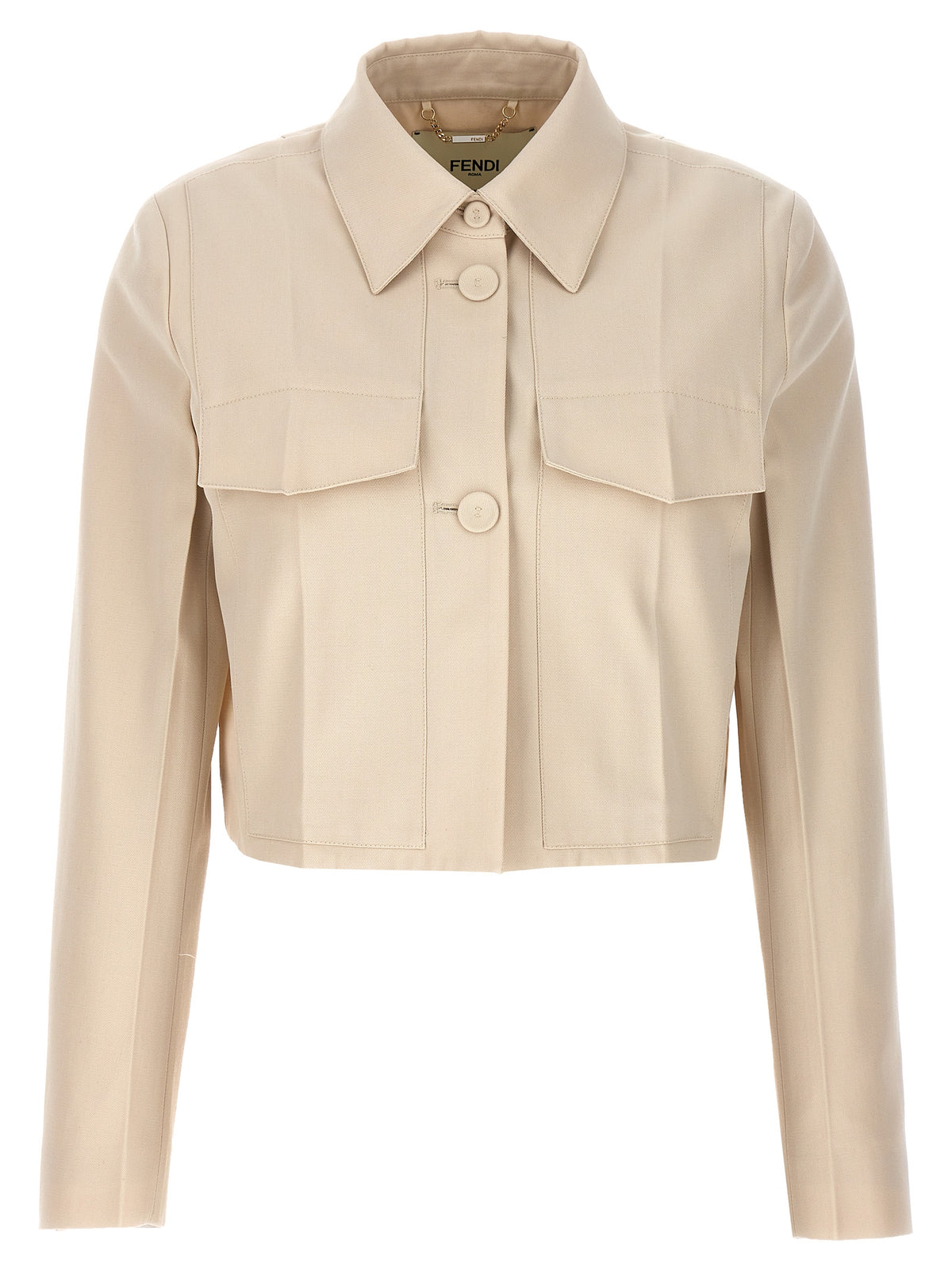 Fendi Women's Beige Wool Full-Length Jacket