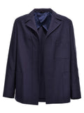Fendi Men's Blue Wool Full-Length Jacket