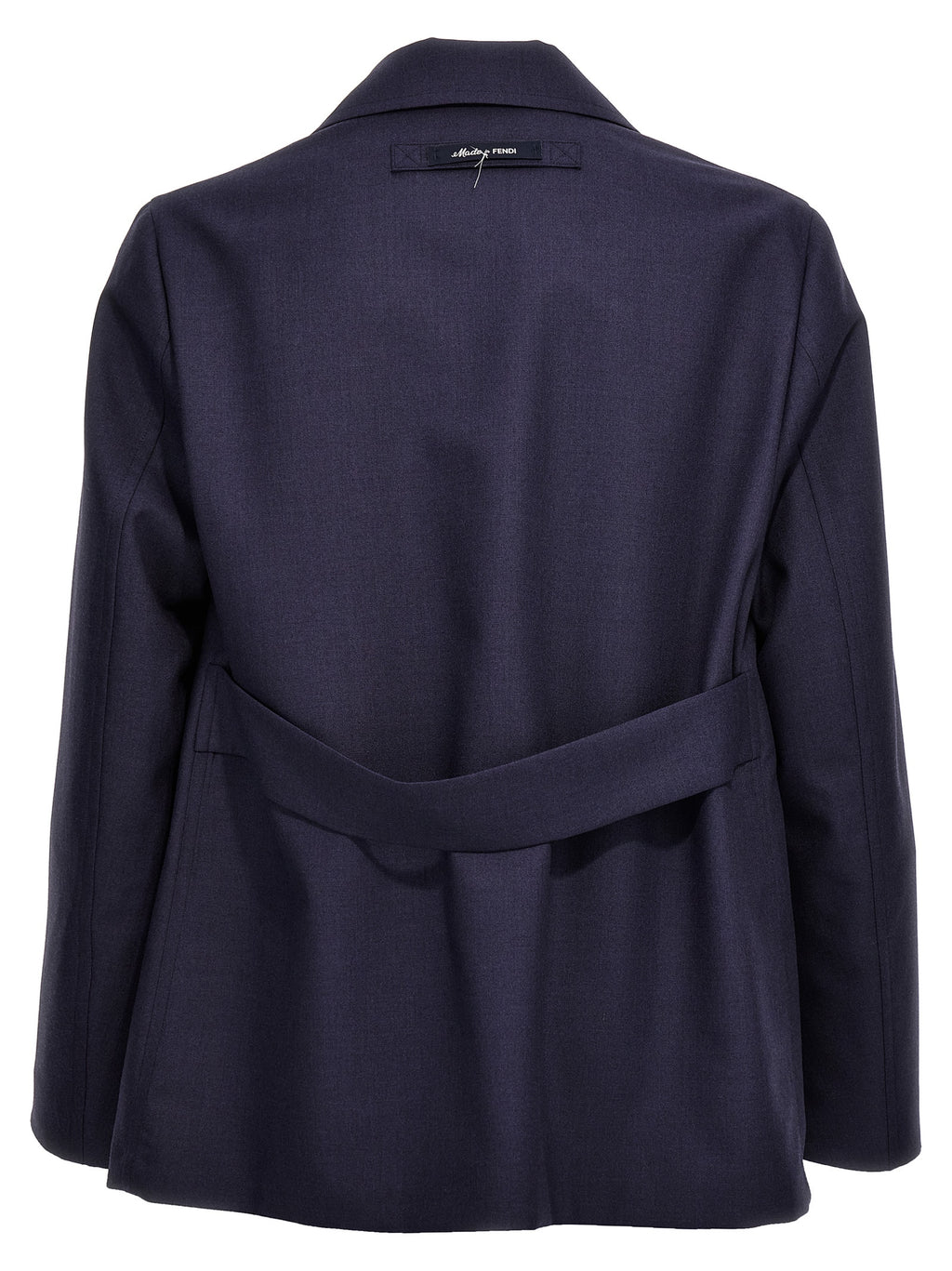 Fendi Men's Blue Wool Full-Length Jacket