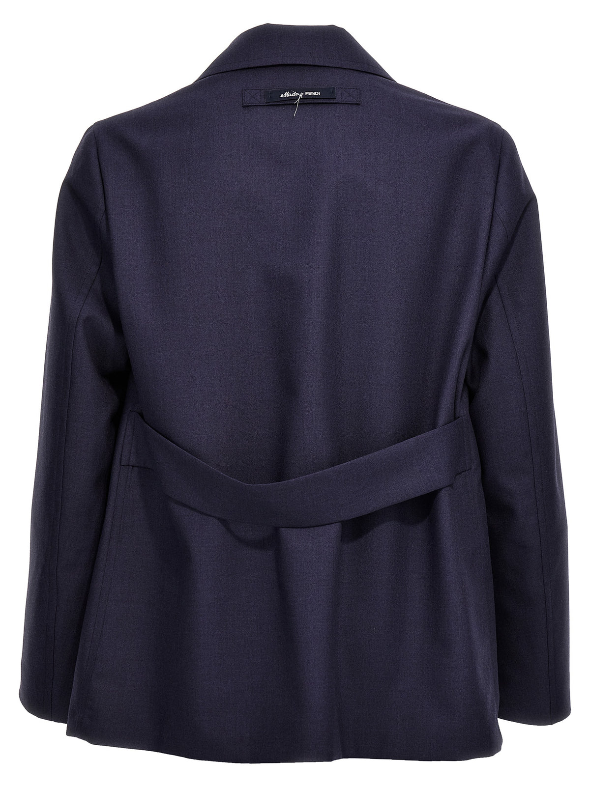 Fendi Men's Blue Wool Full-Length Jacket