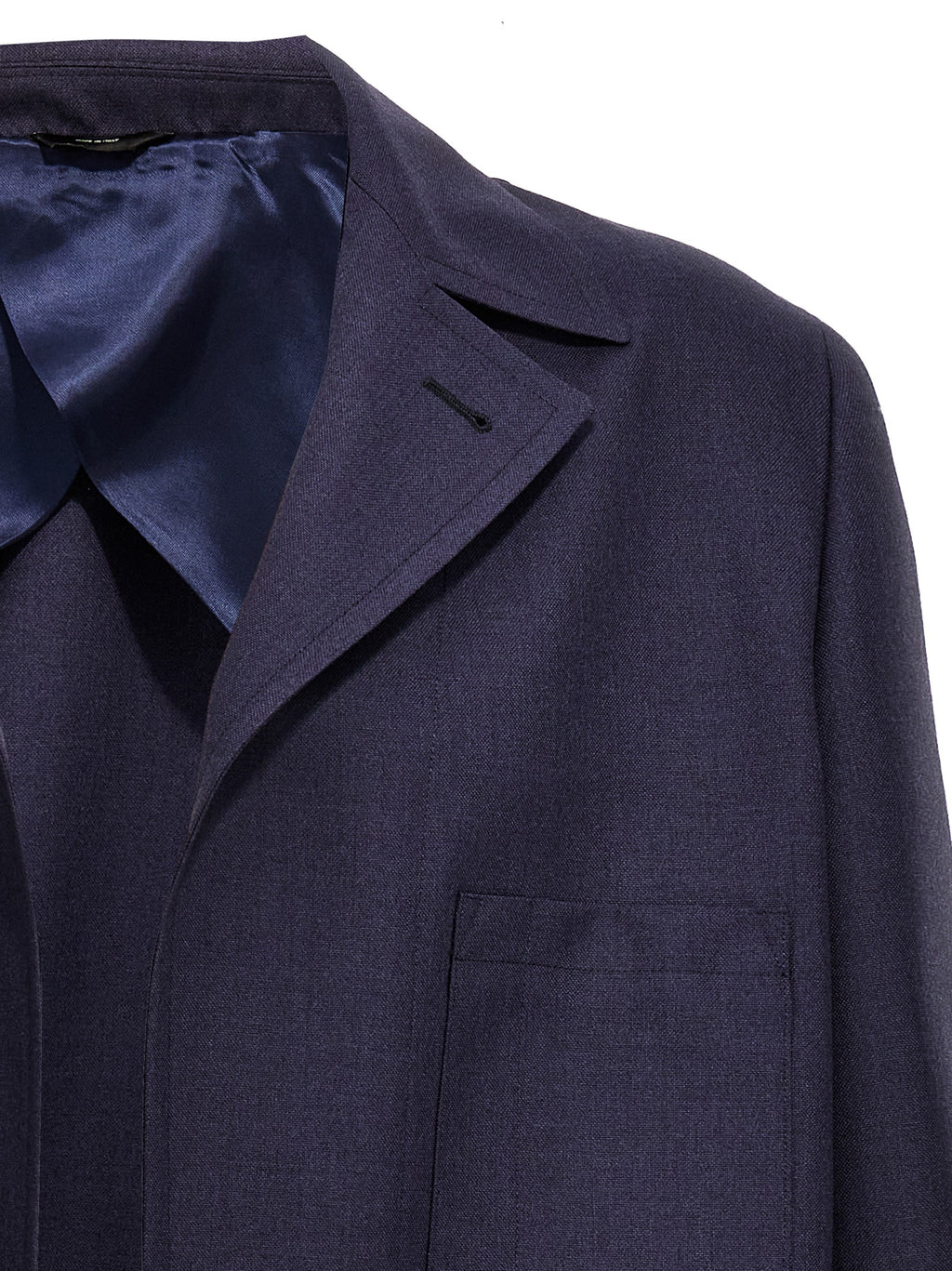 Fendi Men's Blue Wool Full-Length Jacket