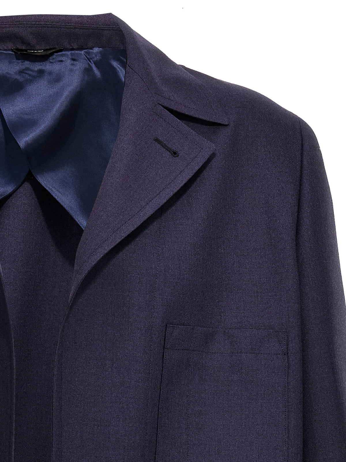 Fendi Men's Blue Wool Full-Length Jacket