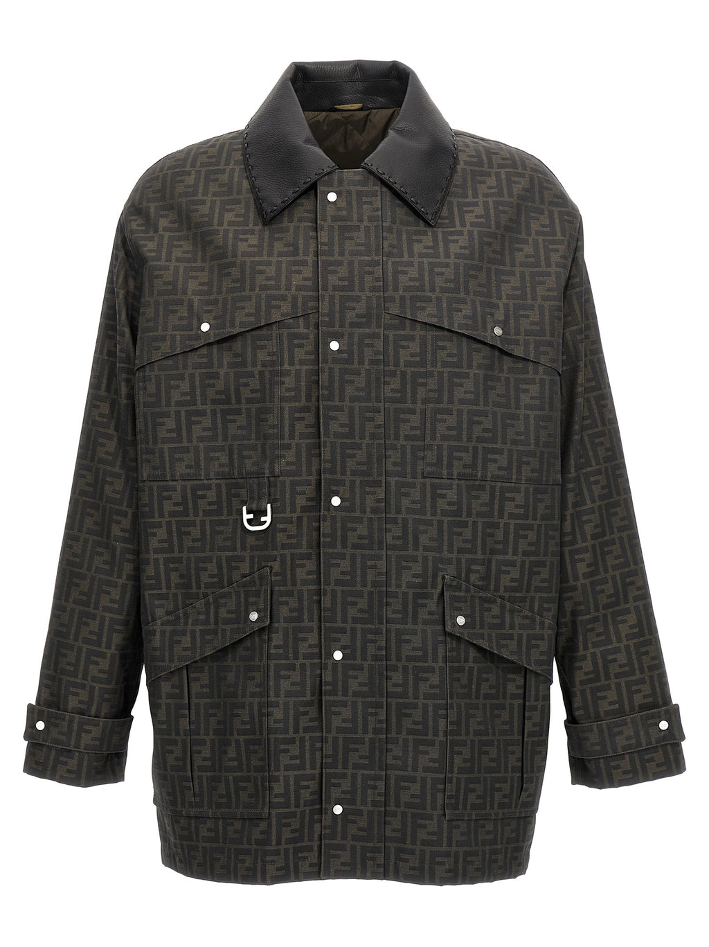 Fendi Men's Brown Polyester Full-Length Jacket