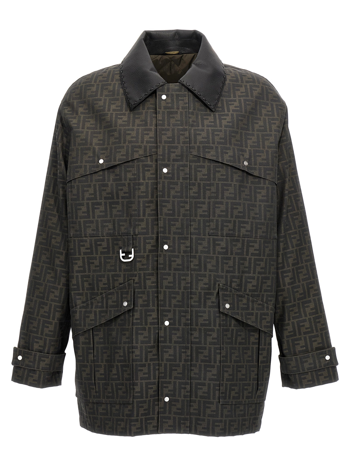 Fendi Men's Brown Polyester Full-Length Jacket