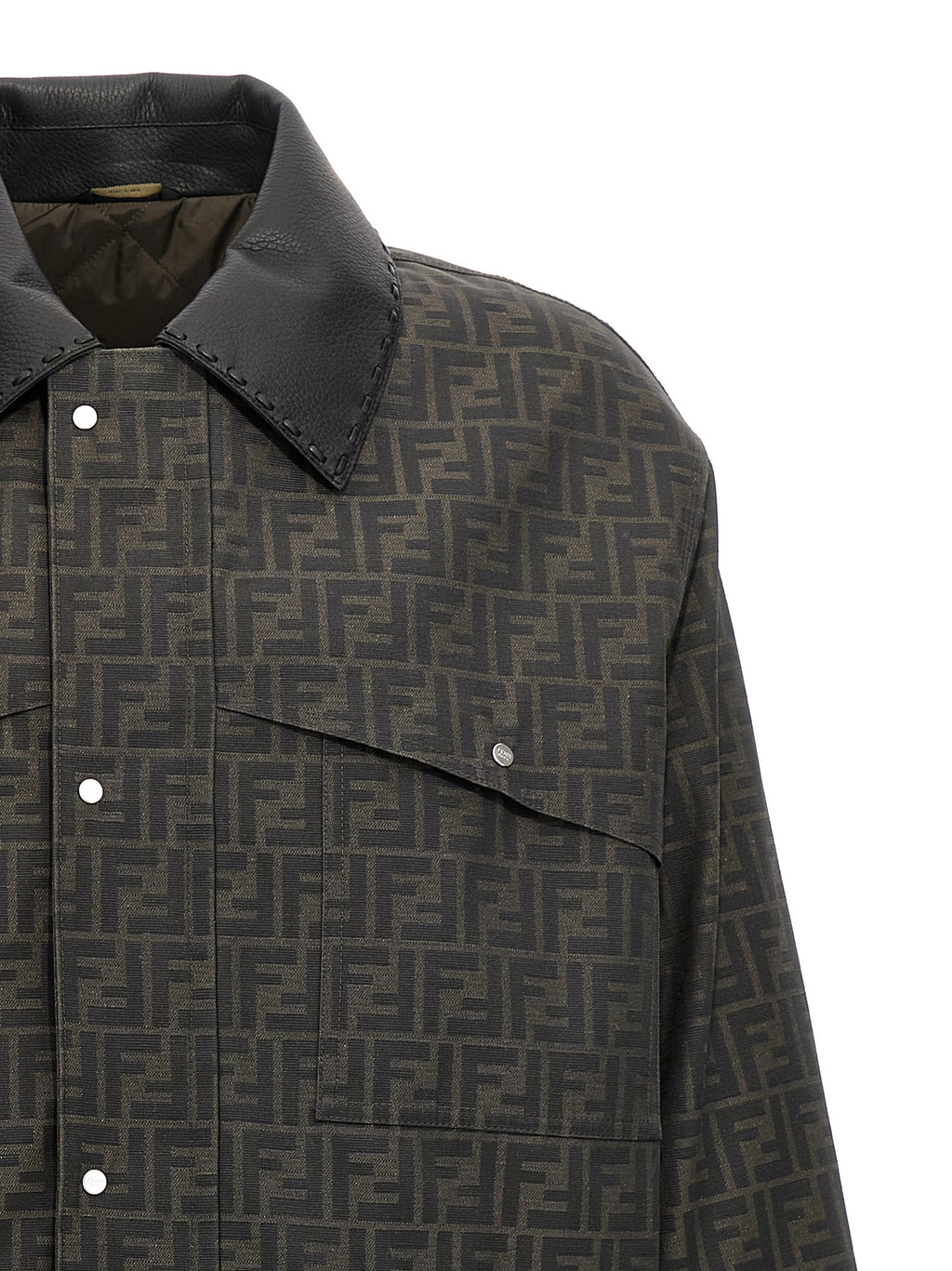 Fendi Men's Brown Polyester Full-Length Jacket