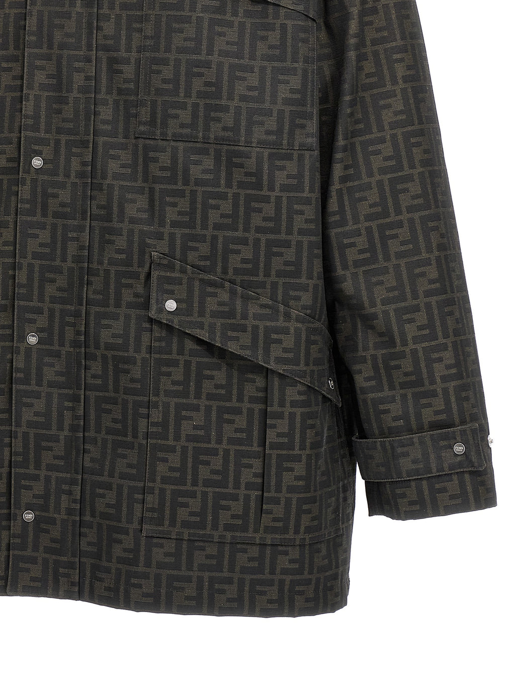 Fendi Men's Brown Polyester Full-Length Jacket