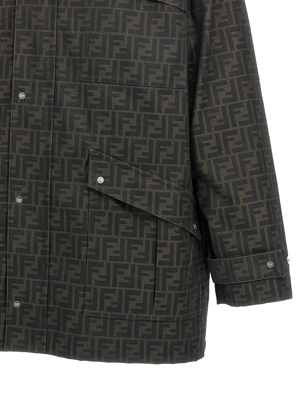 Fendi Men's Brown Polyester Full-Length Jacket
