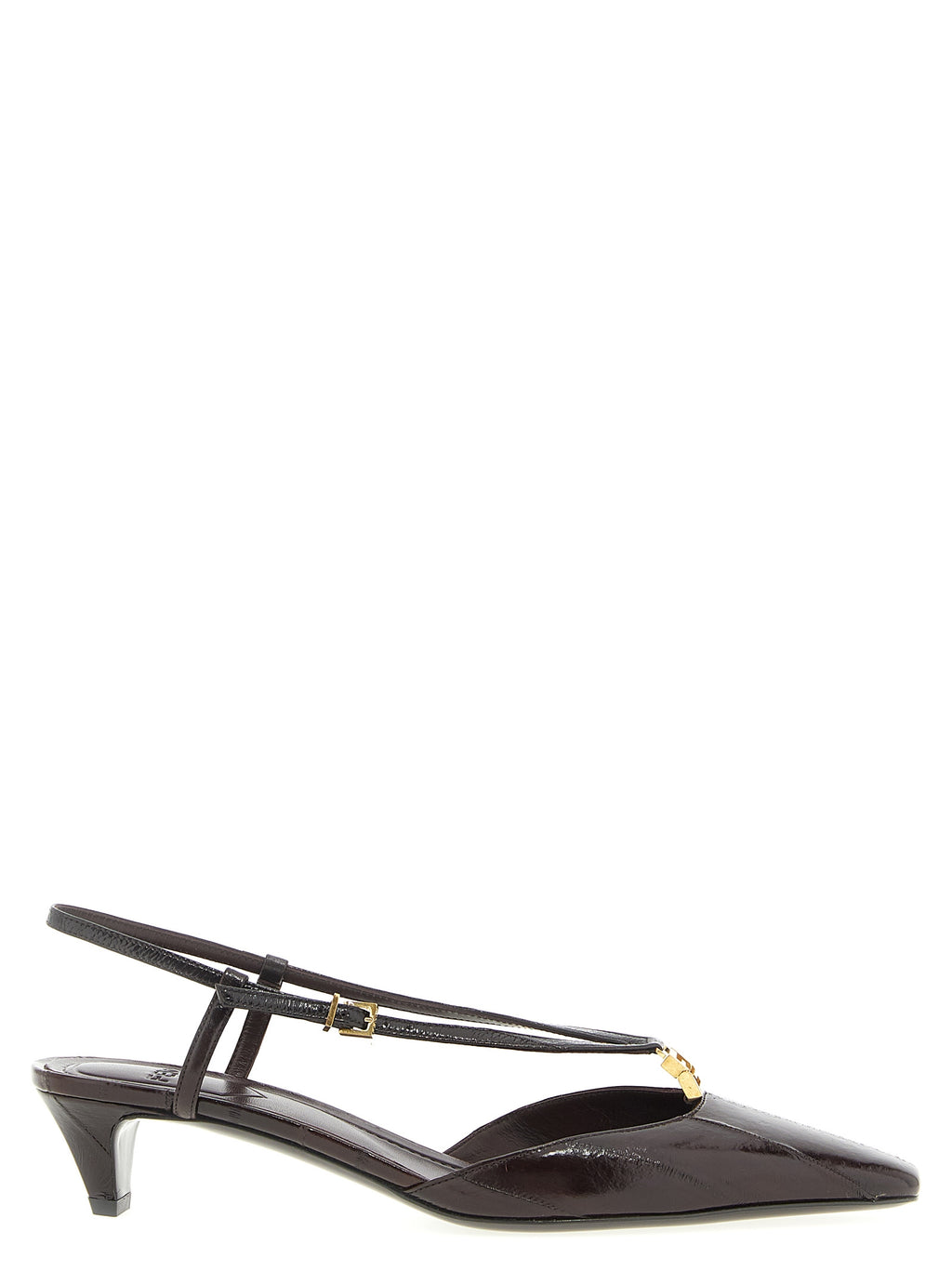 Fendi Women's Brown Lamb Leather Mid-Heel Pumps