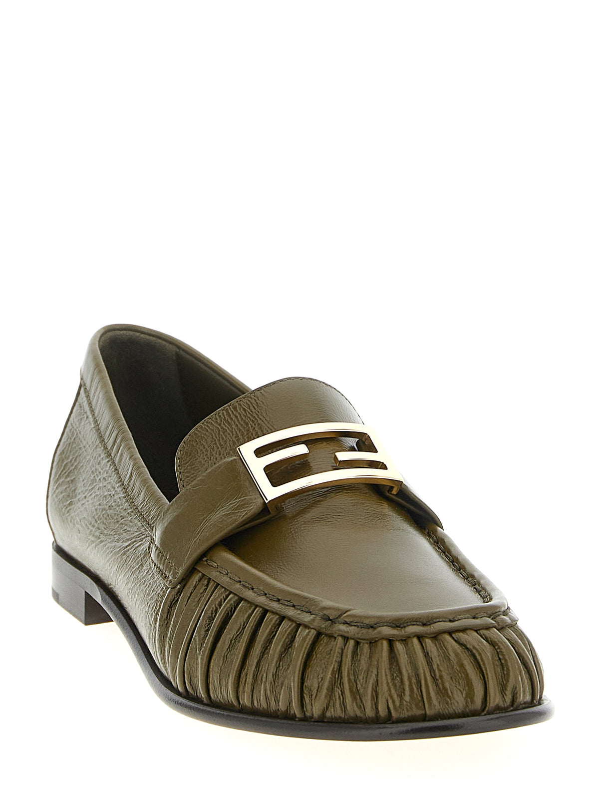Fendi Women's Bicolor Lamb Leather Slip-On Loafers